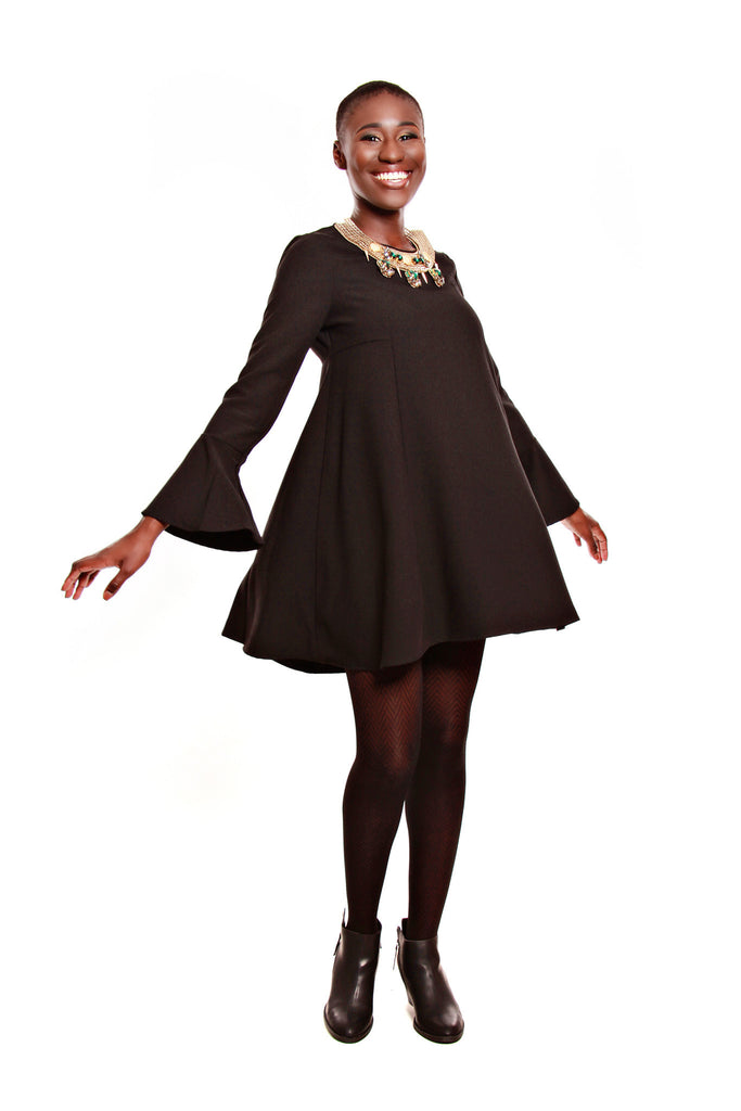 WAYF Flutter Sleeve Dress